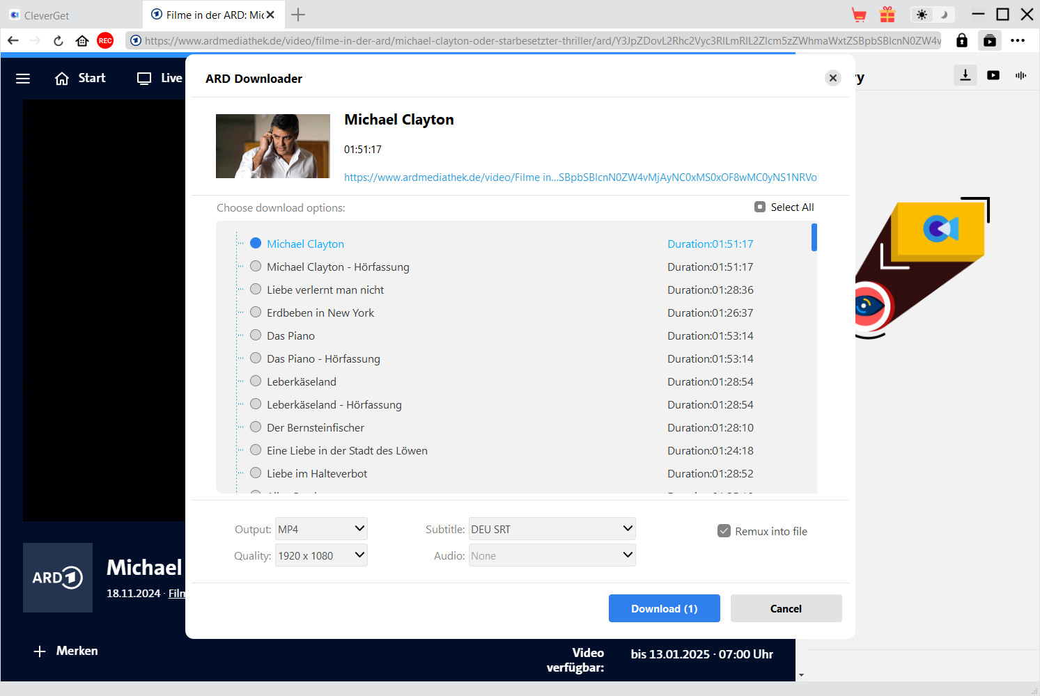 ARD Downloader Schritt 3