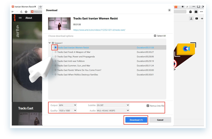 ARTE Downloader Schritt 3