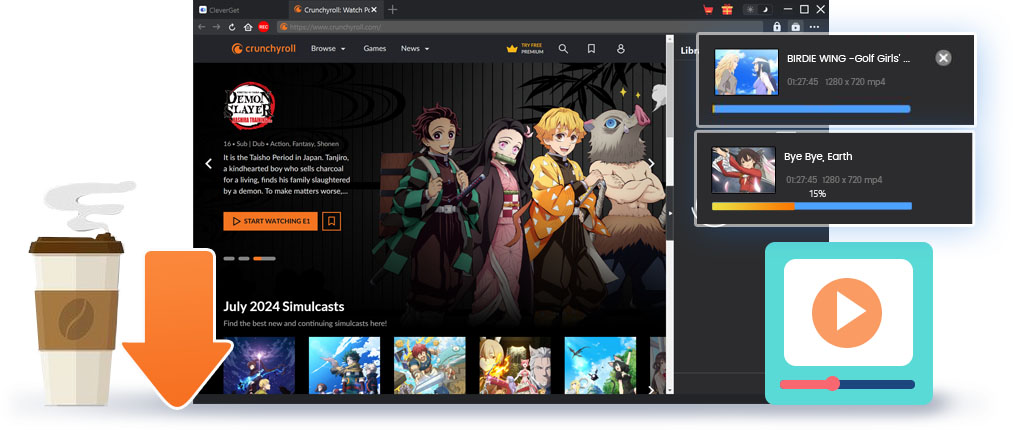 Crunchyroll Downloader-Funktionen