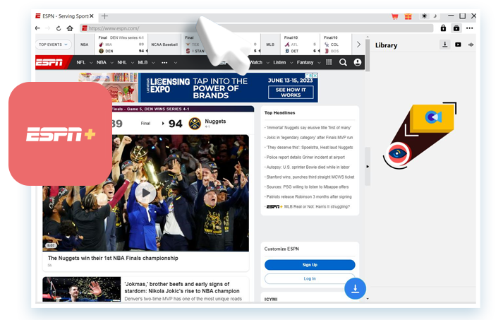 ESPN+ Downloader Schritt 1
