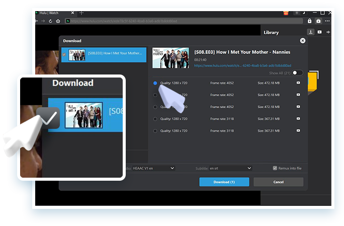 Hulu Downloader Passo 3