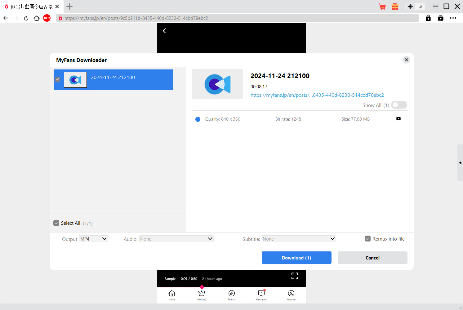 MyFans Downloader Schritt 3