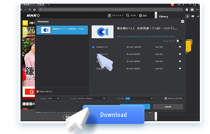 NHK+ Downloader Schritt 4