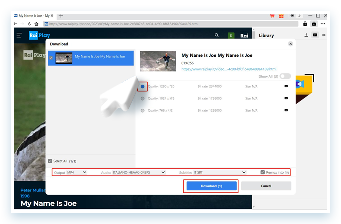 RaiPlay Downloader Schritt 3