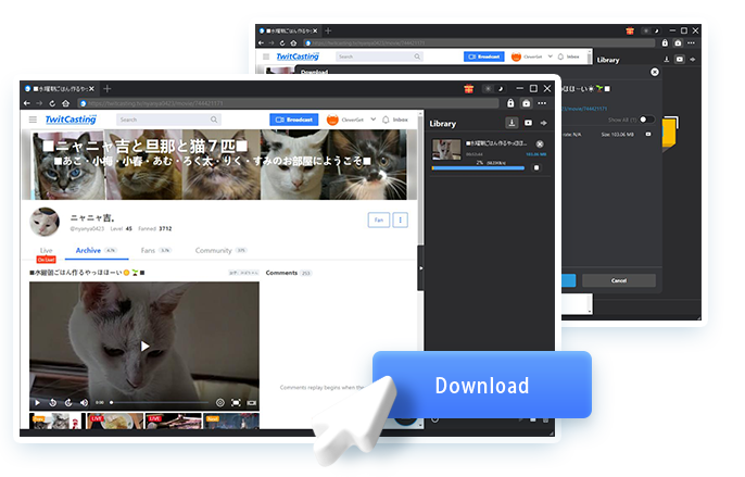 TwitCasting Downloader Schritt 3