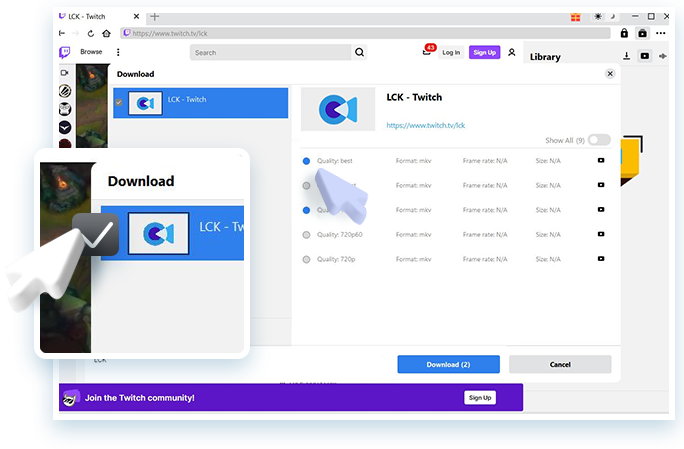 Twitch Downloader Schritt 2