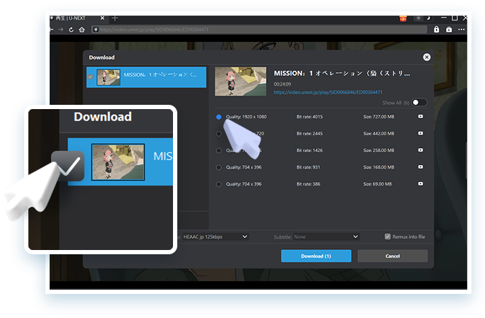 U-NEXT Downloader Schritt 3