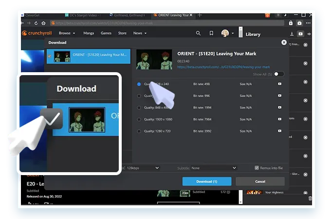 Crunchyroll Downloader Step3