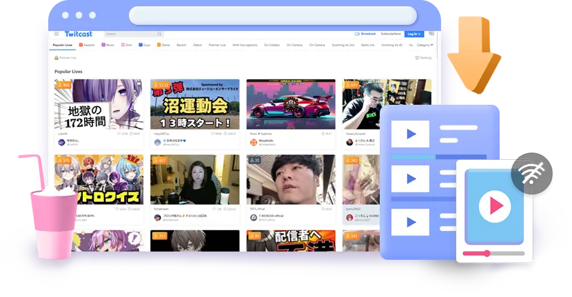 TwitCasting Downloader features