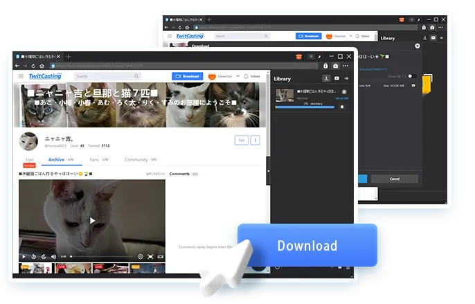 TwitCasting Downloader Step3