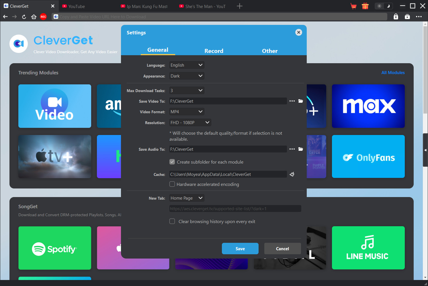 YouTube Movies Downloader Schritt 1